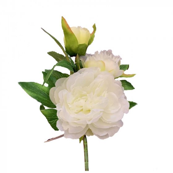 Pfingstrose 2er Set Weiß Flora 38 cm
