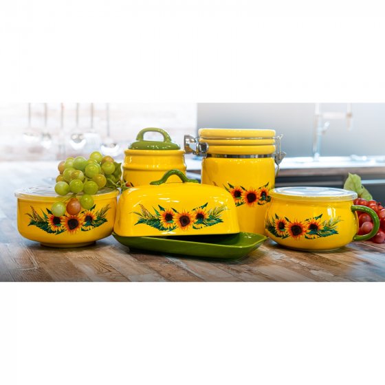 Lebensmitteldose im Landhausstil 11 x 16 cm Sonnenblumen 