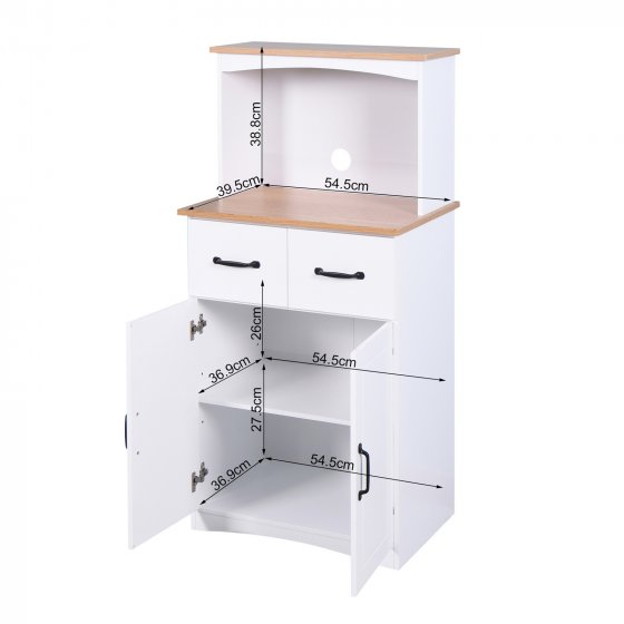 Moderner Küchenschrank mit viel Stauraum Landhausstil Weiß 