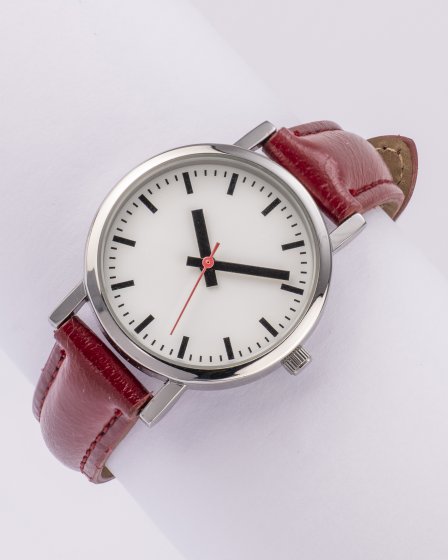 Damen-Lederarmbanduhr