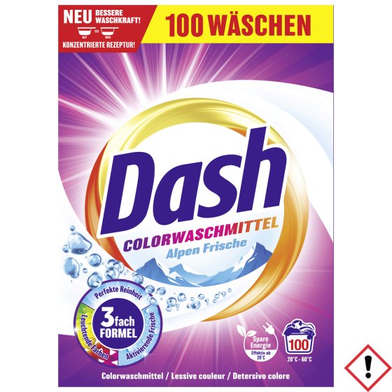Dash Colorwaschmittel Alpen Frische für Reinheit und Frische 100WL 