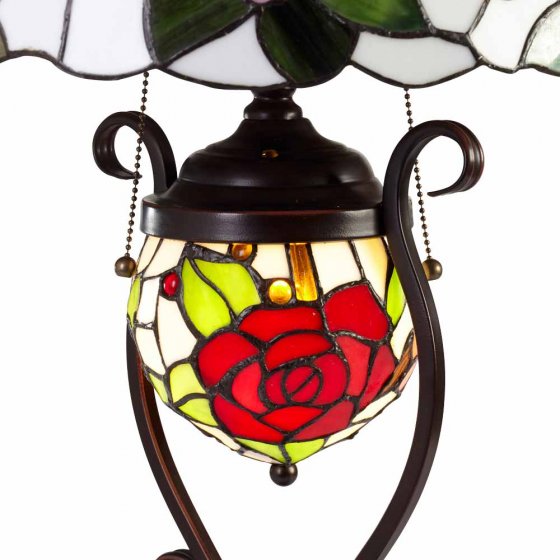 Tischleuchte „Rosen“ im Tiffany-Stil 