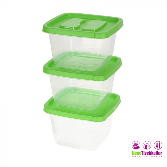 Vorratsdosen-Set, 3-teilig Deckel Grün 