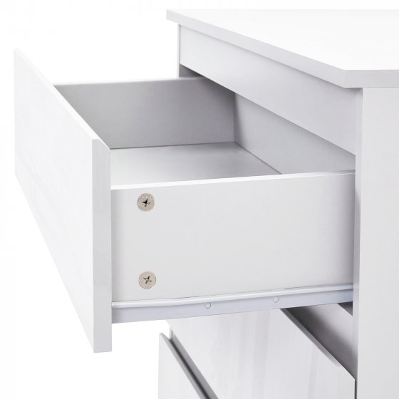 Nachtschrank Kenji Hochglanz Weiß 2er-Set 