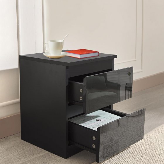 Nachtschrank Kenji Hochglanz 2er-Set