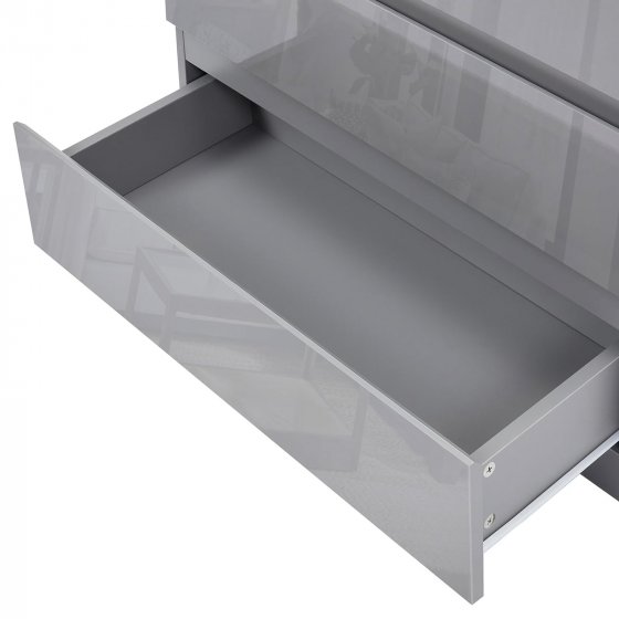 Nachtschrank Kenji Hochglanz Grau