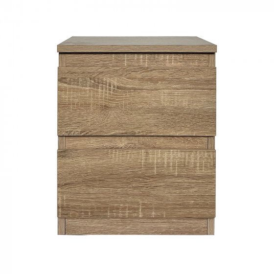 Nachtkommode 2er Set Sonoma mit 2 grifflosen Schubladen 