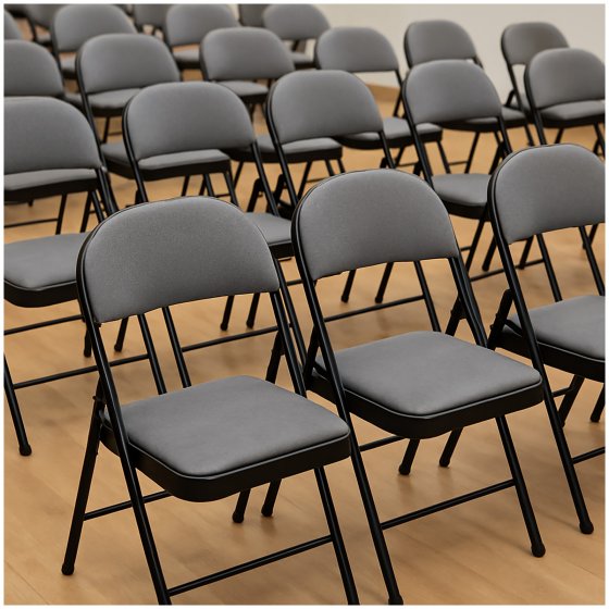 2er Set Klappstühle mit Polsterung Metallgestell und Samtbezug 