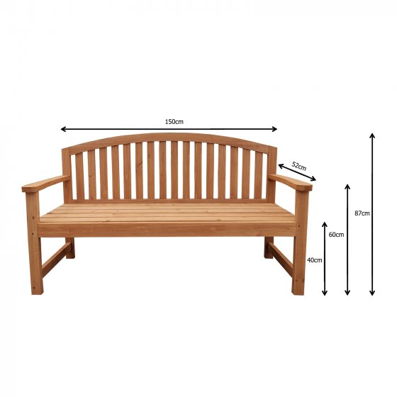 Stilvolle 2-Sitzer-Gartenbank aus Holz Perfekt für Garten, Terrasse und Balkon 