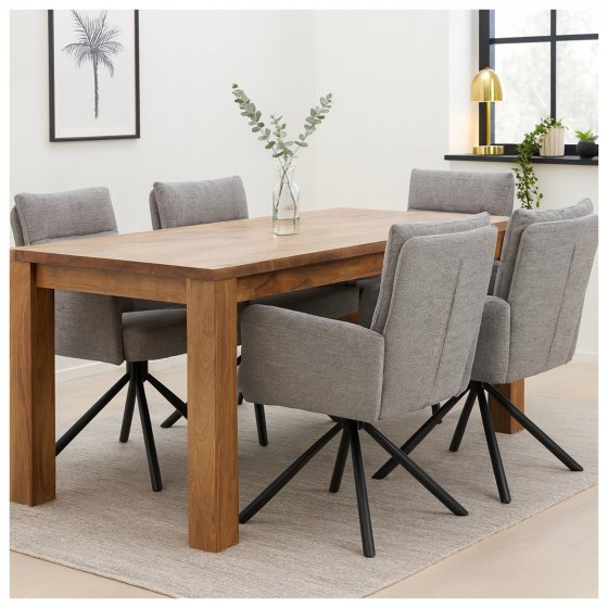 Esszimmerstuhl Kyra Hellgrau 2er-Set 