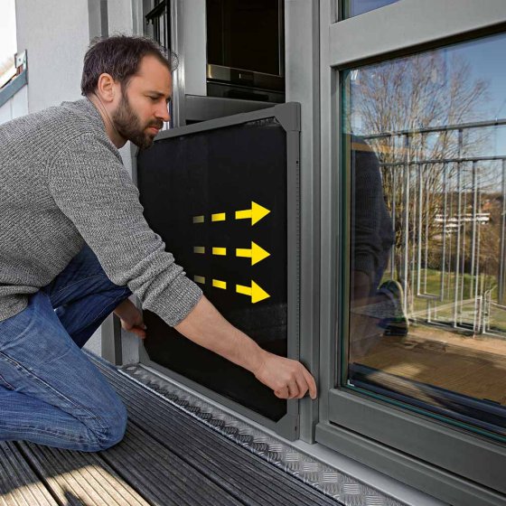 Teleskop-Insektenschutzgitter für Balkon- und Terrassentüren, anthrazit 