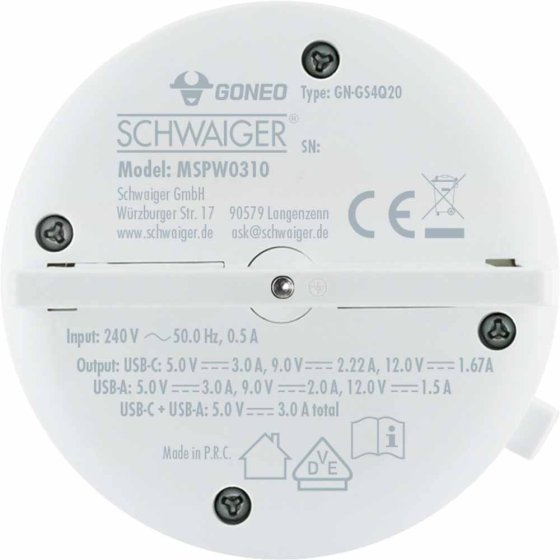 USB-Adapter für Stromschienensystem, weiß Weiß
