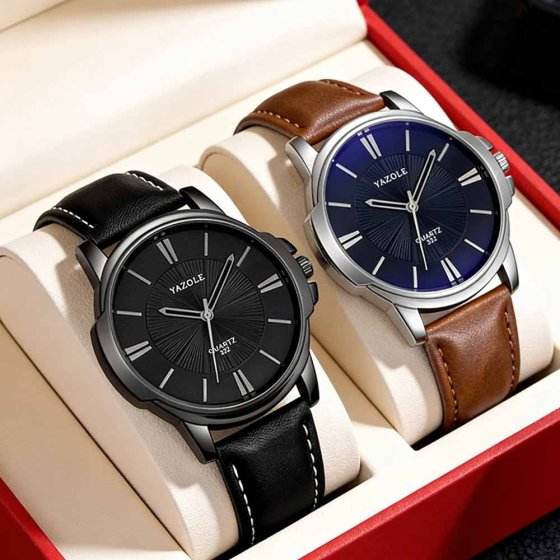 Herrenuhr mit Lederarmband Braun