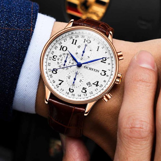 Herrenchronograph mit Lederband 