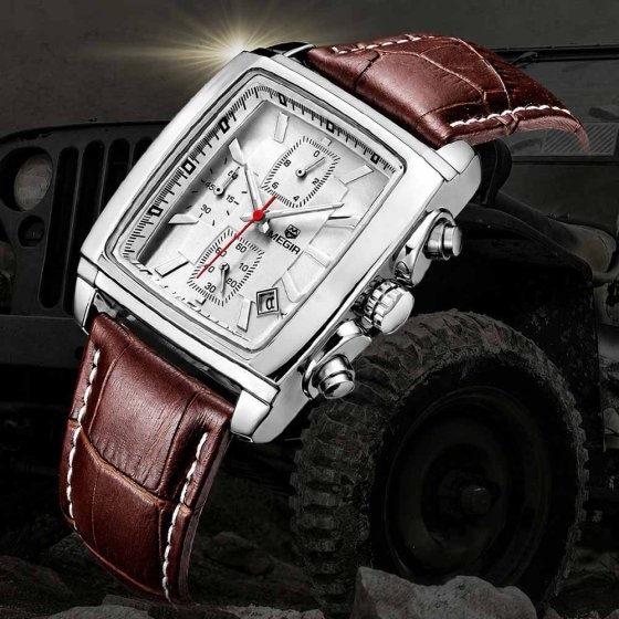 Retro Herrenuhr mit Lederband 