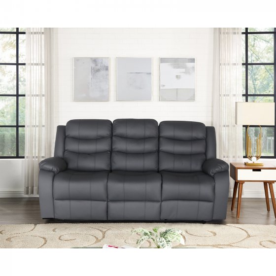 Sofagarnitur mit Relaxfunktion Kirwall Anthrazit