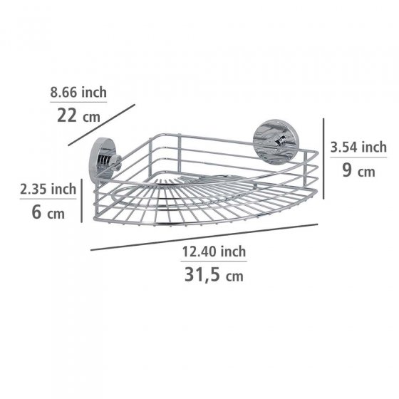 Wenko Vacuum-Eckablage mit 2 Haken 