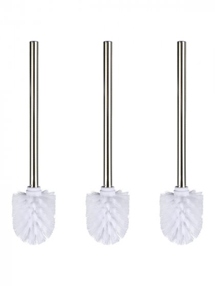 WC-Bürste mit Edelstahlstiel Glänzend 3er Set, Ø 8 x 35 cm 