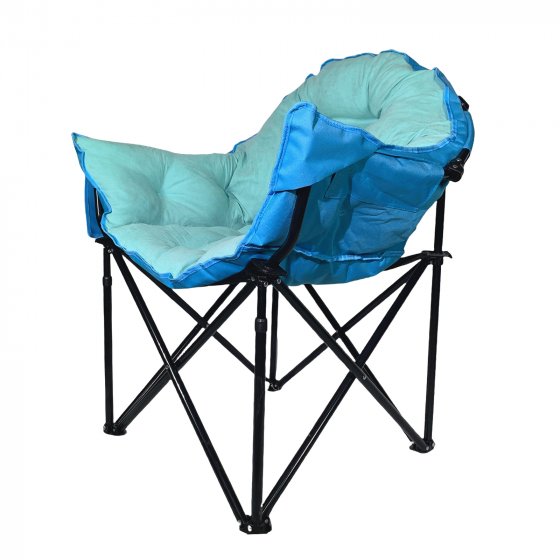Klappbarer Komfortsessel mit weichem Velvet Bezug Hellblau