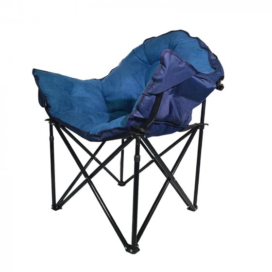 Klappbarer Komfortsessel mit weichem Velvet Bezug Blaugrau