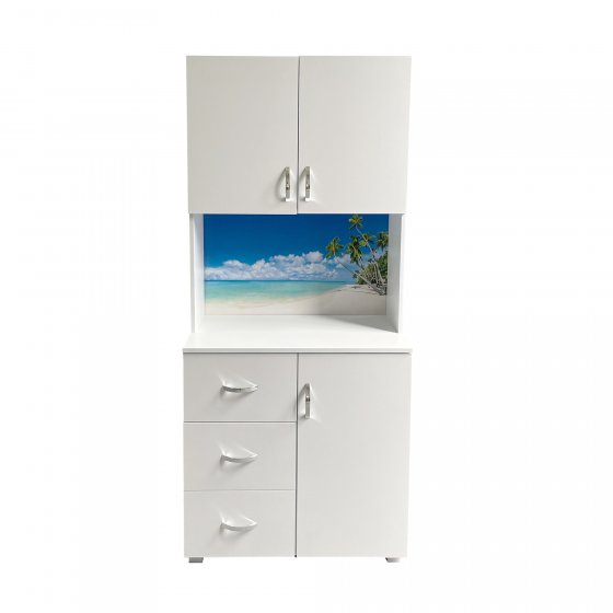 Badschrank Blanca Wellness Motiv Palmen 