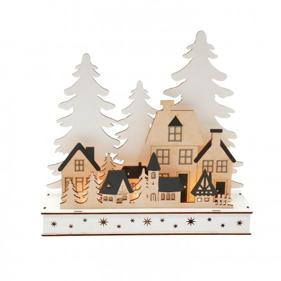 LED Weihnachsszene Dorfidylle 