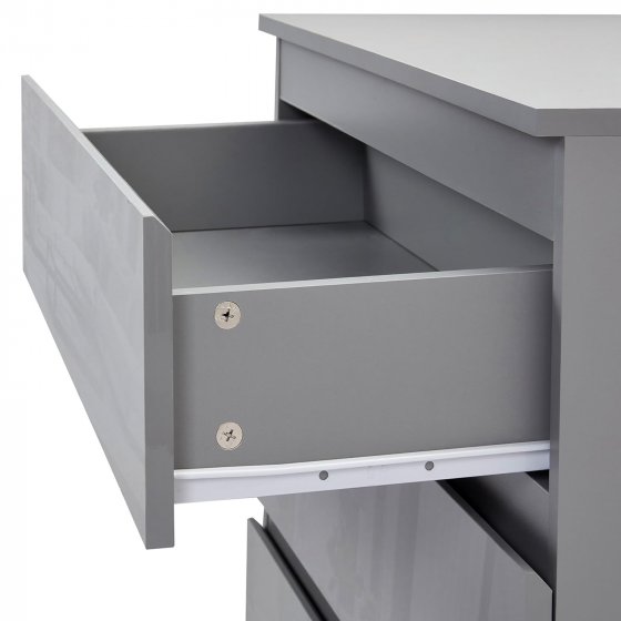 Nachtschrank Kenji Hochglanz Grau 2er-Set