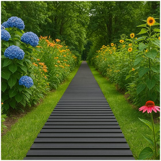 Gartenweg 655 cm Holzbohlenoptik Grau