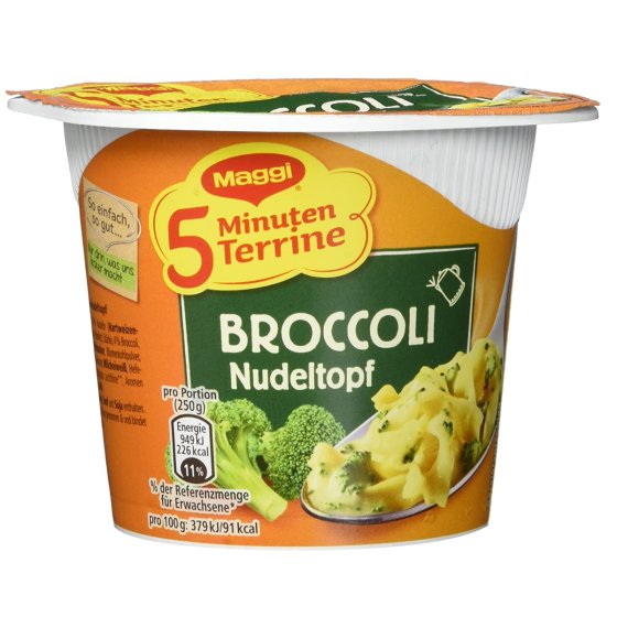 Maggi 5 Minuten Terrine Broccoli Nudeltopf Gemüsenudeltopf 51g 