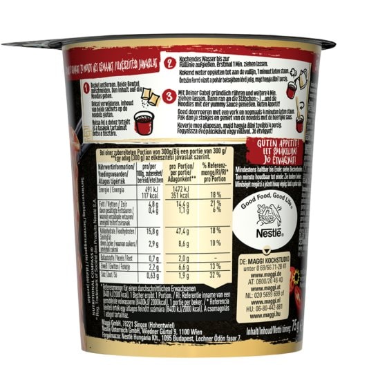 MAGGI MAGIC ASIA Saucy Noodles Sweet Chili Cup im Becher 75g 