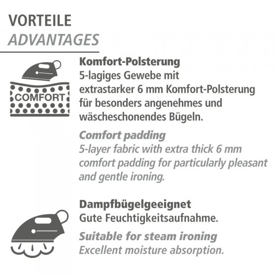 Bügeltischbezug Air Comfort mit Blitzbüglerzone M, mit Blitzbüglerzone für schnelles Bügeln 