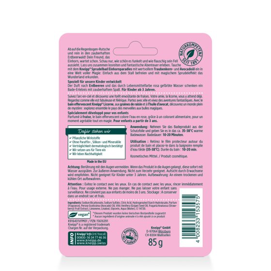 Kneipp Naturkind knisternde Badekristalle Sprudelbad Einhornstaub 85g 