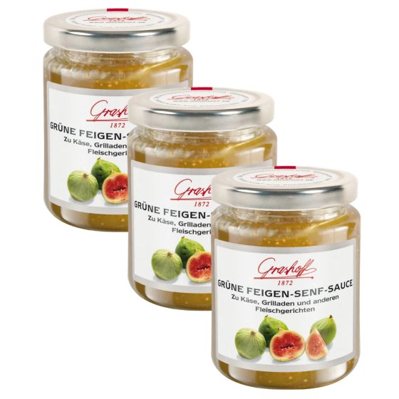 Grashoff Grüne Feigen Senf Sauce Fleischgerichten 200ml 3er Pack 