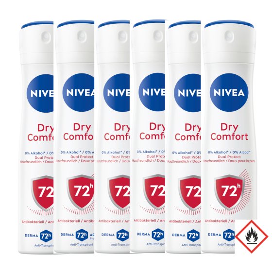 Nivea Dry Comfort Anti Transpirant Deo Spray 150ml 6er Packung 