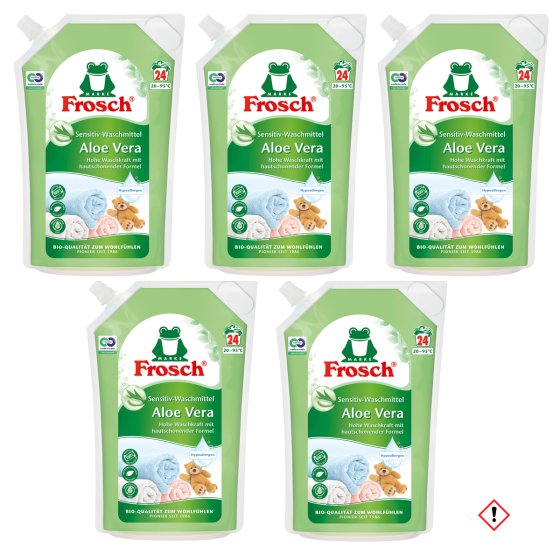 Frosch Aloe Vera Waschmittel vegan Wiederverschließbar 24 WL 5er Pack 