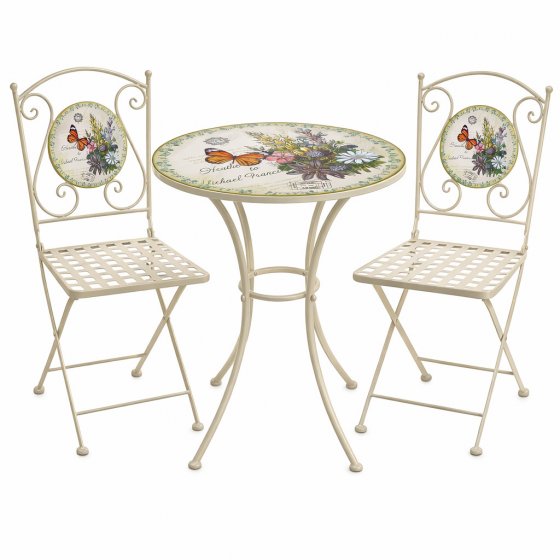 Tisch und 2 Stühle Celia Schmetterling 