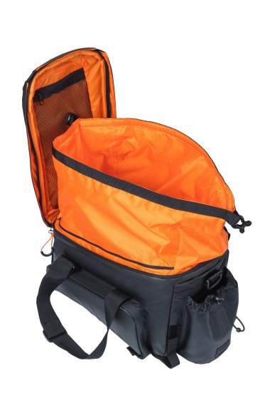Gepäckträgertasche "Miles" XL Pro, schwarz/orange 