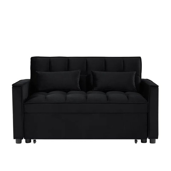 Sofa mit Schlaffunktion Schwarz 