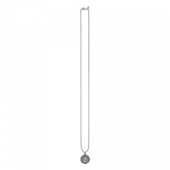 Anhänger mit Kette 925/- Sterling Silber oxidiert Münze Spinell 