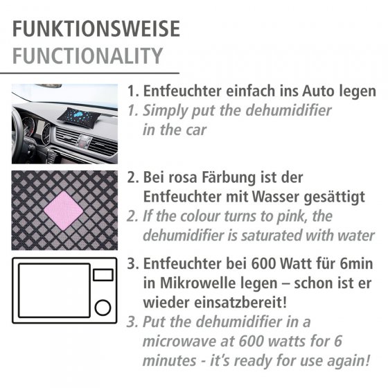 Auto-Entfeuchter mit Indikator, 400g, 4er Set, Auto Entfeuchterkissen, 400g