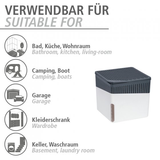 Raumentfeuchter Mod. Cube Nachfüller 500 g mit Orangenduft, 3er Set, Luftentfeuchter Nachfüllpack