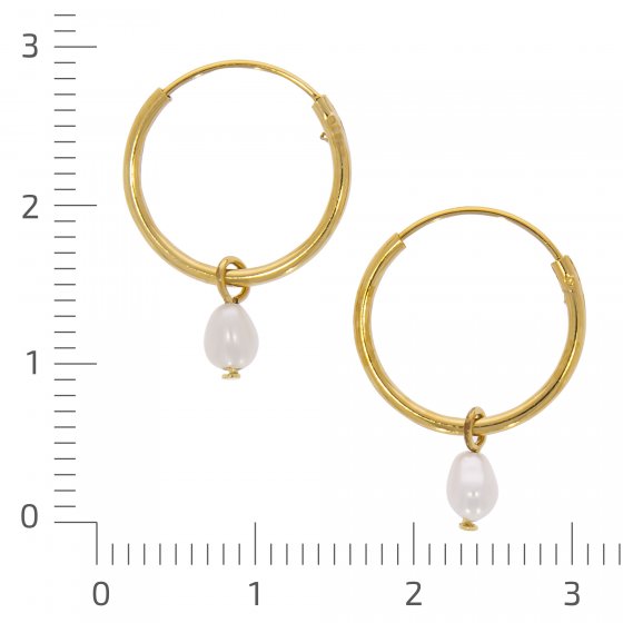 Ohrringe Silber 925 vergoldet mit weißen Perlen 3x5mm 