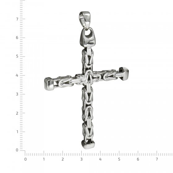 Anhänger Silber 925 Kreuz-Motiv Königskette poliert 75mm 