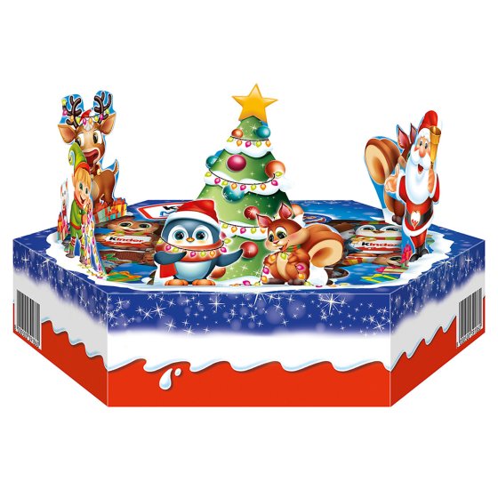 Kinder Maxi Mix Schokoladen Weihnachtsteller 3D Pop Up Aufsteller 143g 
