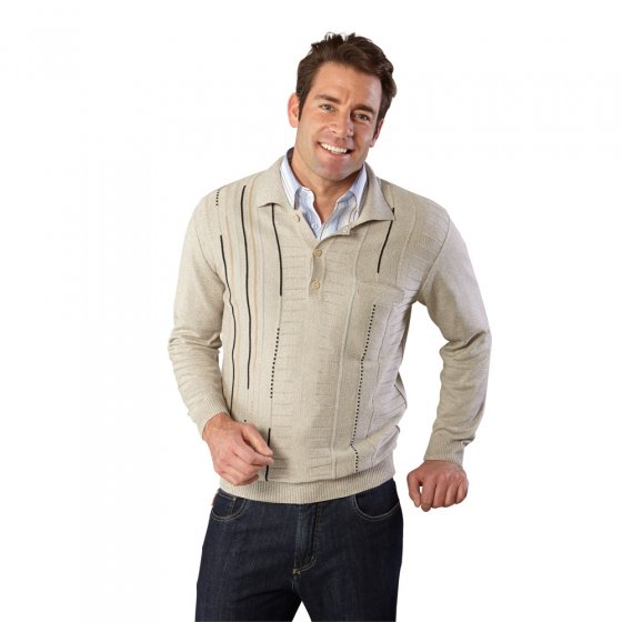 Jacquard-Polo-Pullover 