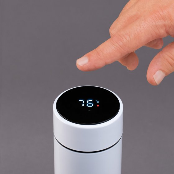 Thermoflasche mit Temperaturanzeige 