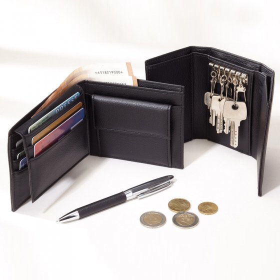 Portemonnaie mit Schlüsseletui und Kugelschreiber