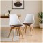 Design-Stühle mit Kunststoffschale Samt-Sitzkissen Skandinavischer Look für Esszimmer und Küche - 4