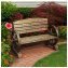 Gartenbank mit Wagenrädern als Armstütze Sommerset Natur - 4