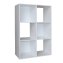 Standregal Weiß 6 Fächer 60 x 90 x 30 cm vielseitig als Regal oder Raumteiler - 4